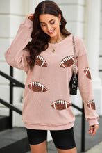 Load image into Gallery viewer, Sequin Football Patch Corduroy Sweatshirt