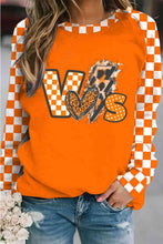 Load image into Gallery viewer, Checkered Round Neck Long Sleeve Sweatshirt