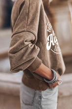 Load image into Gallery viewer, Round Neck Dropped Shoulder Graphic Sweatshirt