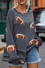Load image into Gallery viewer, Sequin Football Patch Corduroy Sweatshirt