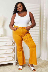 Judy Blue Full Size High Waist Tummy Control Garment Dyed Flare Jeans