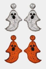 Load image into Gallery viewer, Ghost Shape Beaded Dangle Earrings