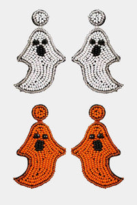 Ghost Shape Beaded Dangle Earrings