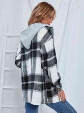 Load image into Gallery viewer, Plaid Hooded Jacket with Pockets