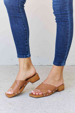 Load image into Gallery viewer, Weeboo Step Into Summer Criss Cross Wooden Clog Mule in Brown