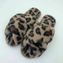 Load image into Gallery viewer, Faux Fur Crisscross Strap Slippers