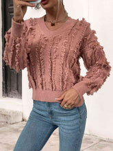 Load image into Gallery viewer, Frill Trim V-Neck Sweater