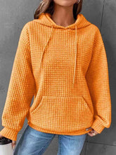 Load image into Gallery viewer, Textured Drawstring Drop Shoulder Hoodie