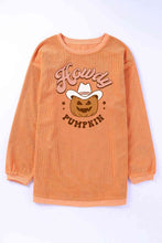 Load image into Gallery viewer, HOWDY Pumpkin Graphic Ribbed Sweatshirt