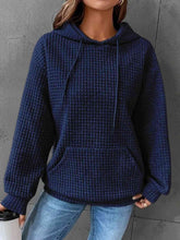 Load image into Gallery viewer, Textured Drawstring Drop Shoulder Hoodie