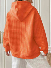Load image into Gallery viewer, Textured Drawstring Drop Shoulder Hoodie