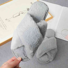 Load image into Gallery viewer, Faux Fur Crisscross Strap Slippers
