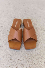 Load image into Gallery viewer, Weeboo Step Into Summer Criss Cross Wooden Clog Mule in Brown