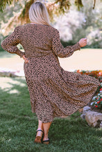 Load image into Gallery viewer, Plus Size Animal Print Smocked Tiered Dress