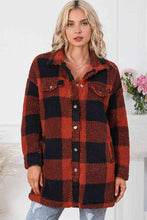Load image into Gallery viewer, Plaid Button Down Coat with Pockets