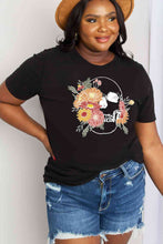 Load image into Gallery viewer, Simply Love Full Size Flower Skull Graphic Cotton Tee