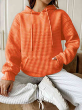 Load image into Gallery viewer, Textured Drawstring Drop Shoulder Hoodie
