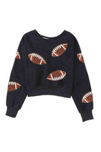 Load image into Gallery viewer, Sequin Football Patch Open Back Sweatshirt