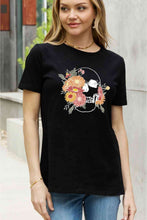 Load image into Gallery viewer, Simply Love Full Size Flower Skull Graphic Cotton Tee