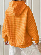 Load image into Gallery viewer, Textured Drawstring Drop Shoulder Hoodie