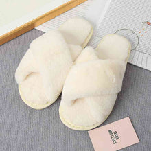 Load image into Gallery viewer, Faux Fur Crisscross Strap Slippers