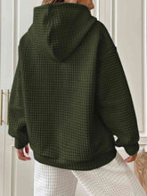 Load image into Gallery viewer, Textured Drawstring Drop Shoulder Hoodie